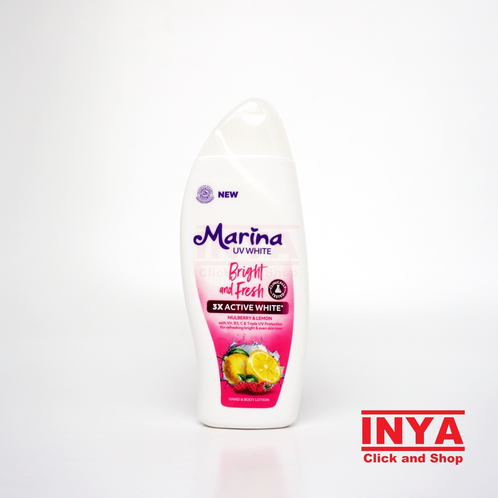 MARINA UV WHITE BRIGHT AND FRESH MULBERRY 185ml - Hand and Body Lotion