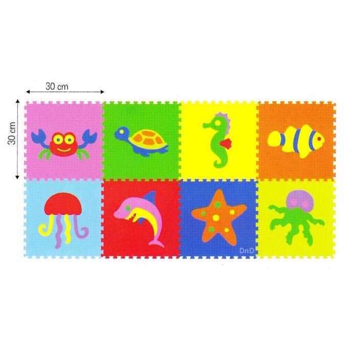Matras Puzzle Evamat / Karpet / Alas Lantai - Gambar Hewan Laut Ikan