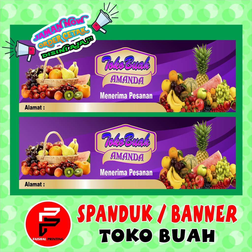 Jual Spanduk Toko Buah Banner Warung Buah Backdrop Kios Buah Ukuran 3 X