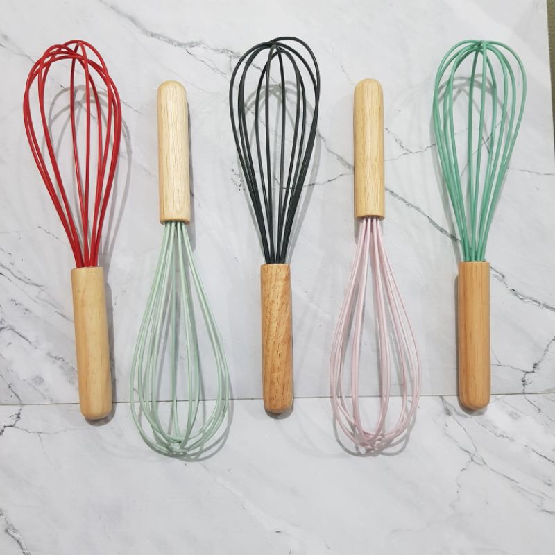 8akers whisk silicon gg KAYU 25 cm silikon kocokan adonan manual