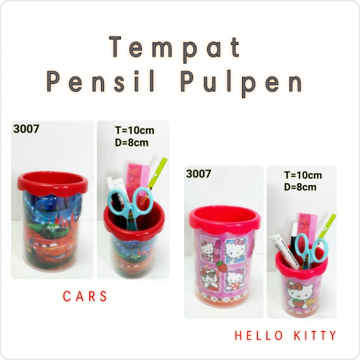 

Tempat Taruh Pensil Pen Container Pot Serbaguna CARS HELLO KITTY (3007)