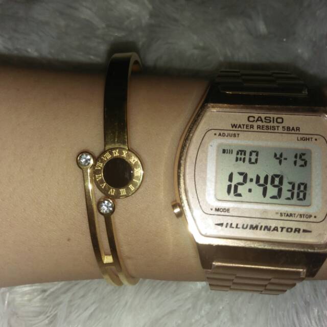 Gelang titanium premium bvlgari bangle gold