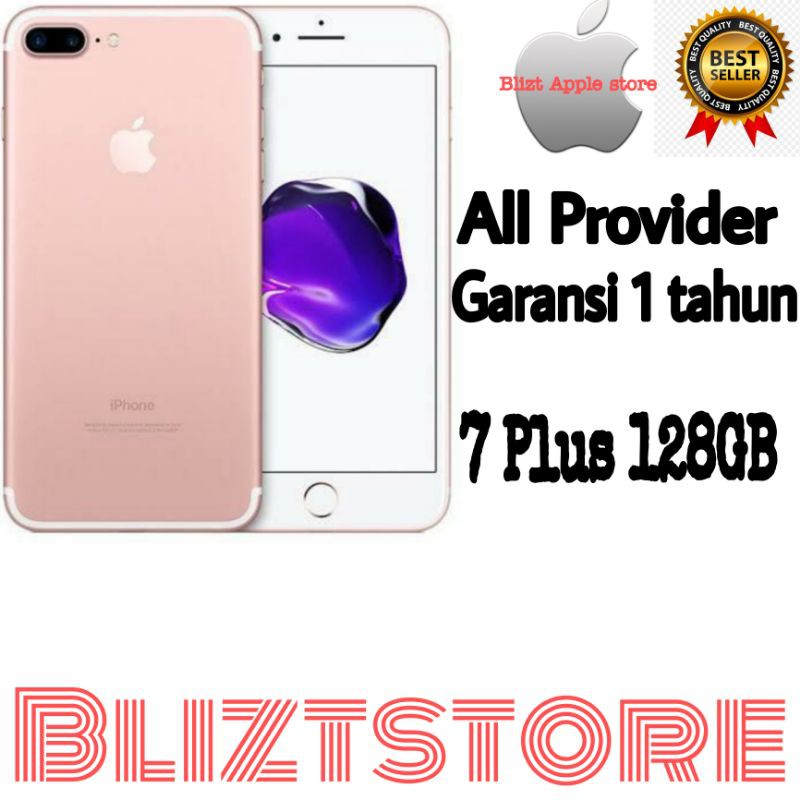 iPhone 7Plus 128GB All Sim Silent Fullset Original Second Mulus100% Like New 3utools All Green  (Garansi 1 Tahun)