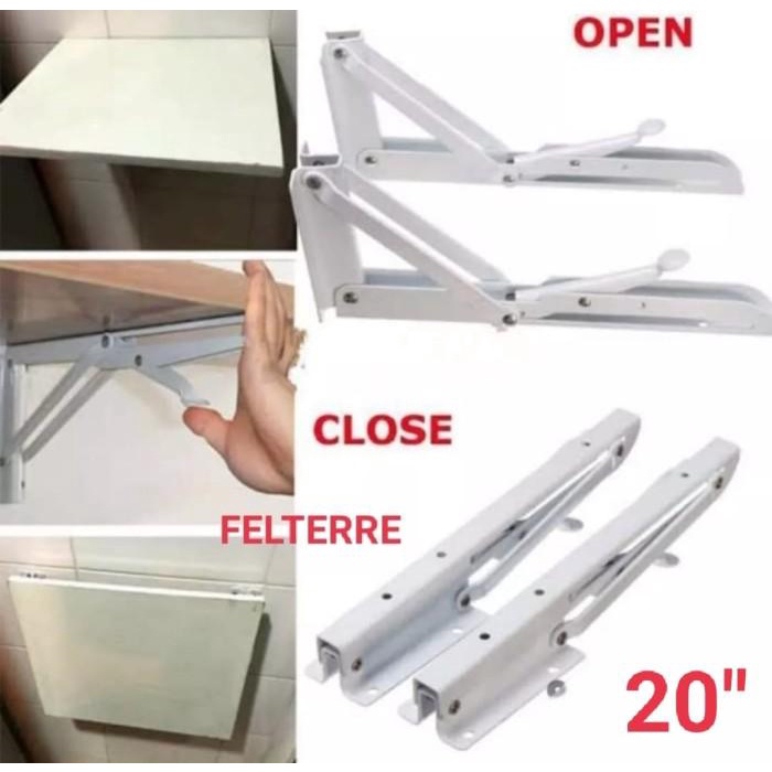 Rack | Siku Meja Lipat 20"- 50Cm Terbaru Felterre Siku Meja Bakso Super Tebal