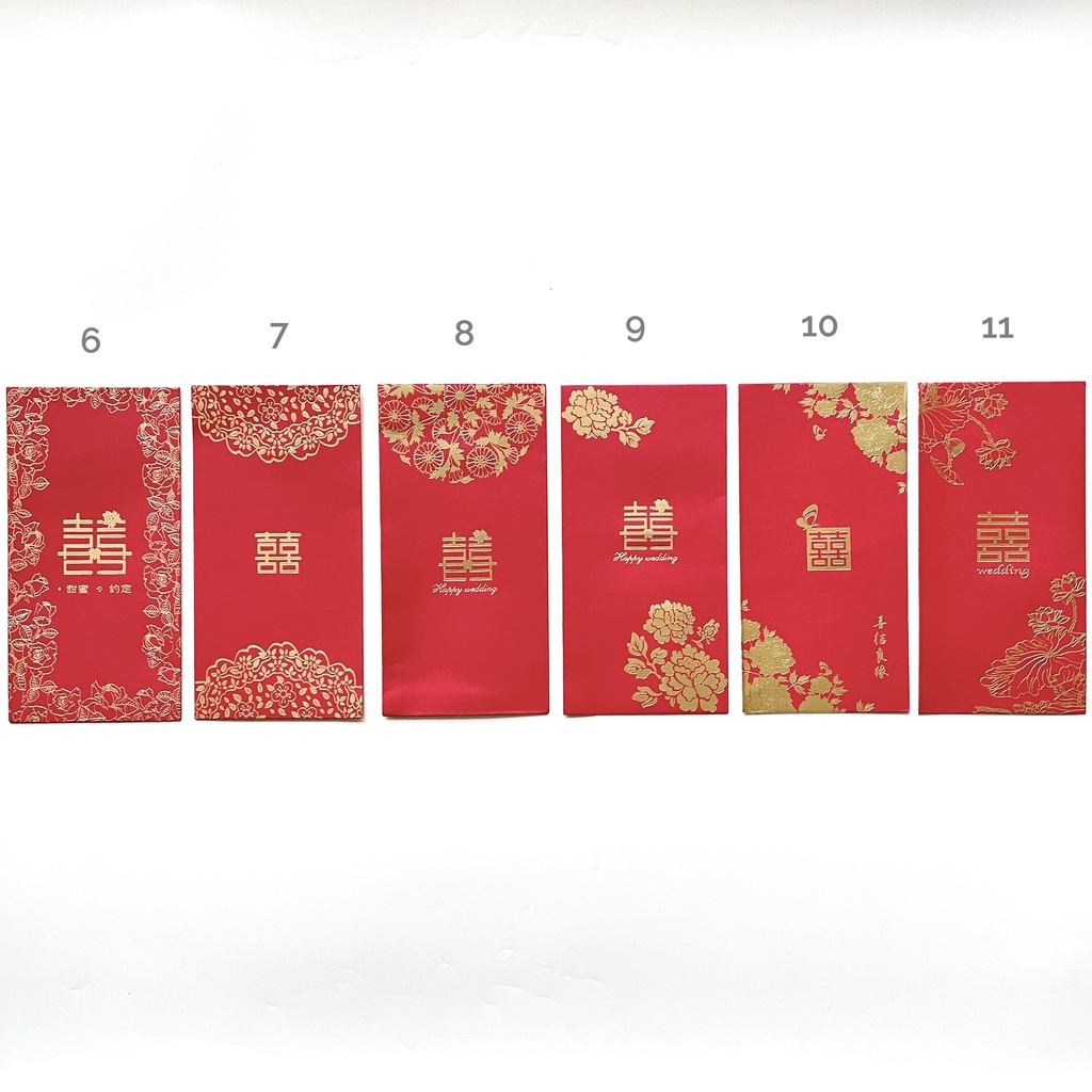 

1 PACK ISI 5 Angpao Amplop Uang Merah Pernikahan Nikah Wedding Xuang Xi Double Happiness Sangjit