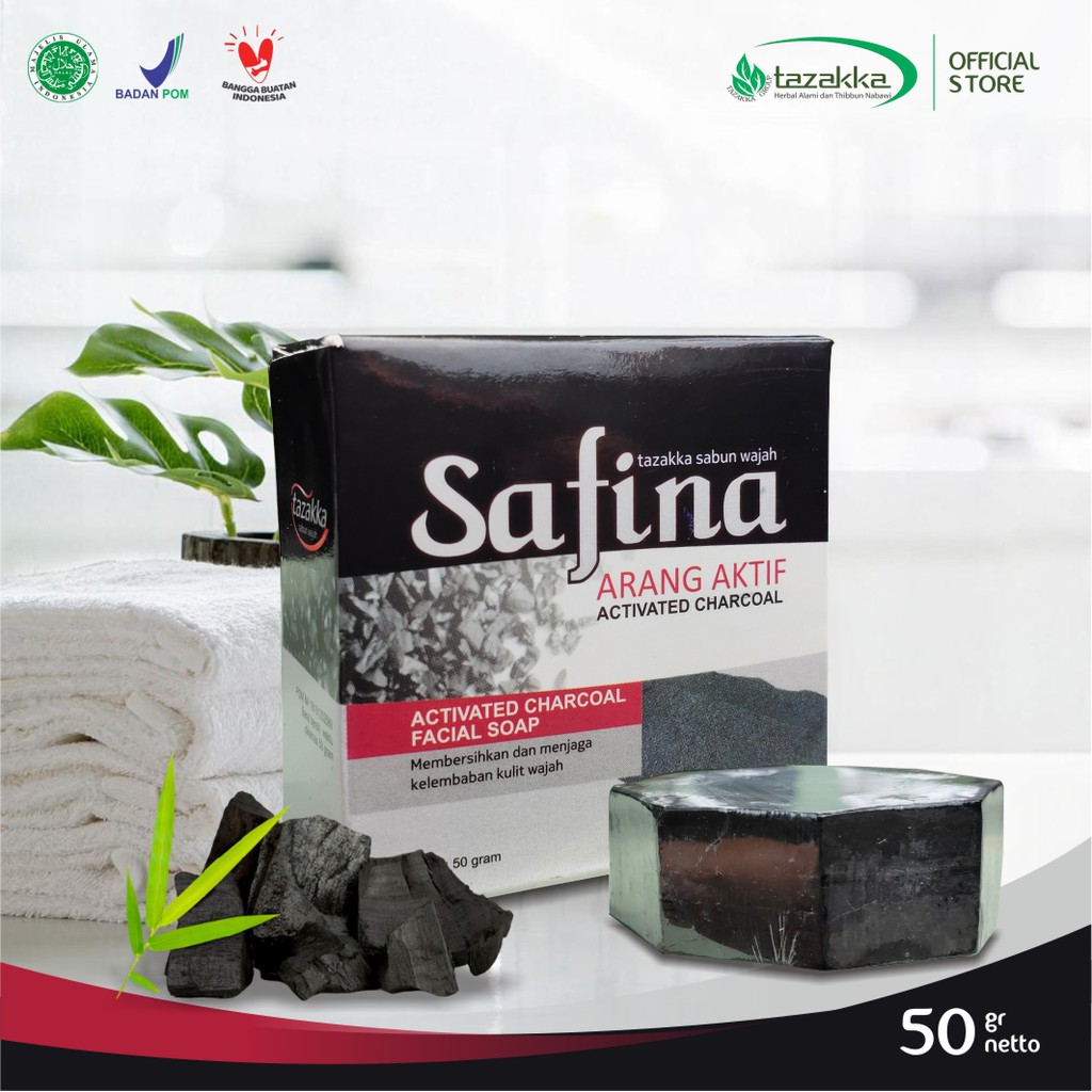 SABUN ARANG BAMBU Safina Herbal Tazakka Sabun Muka Pembersih Wajah ORIGINAL Halal BPOM.