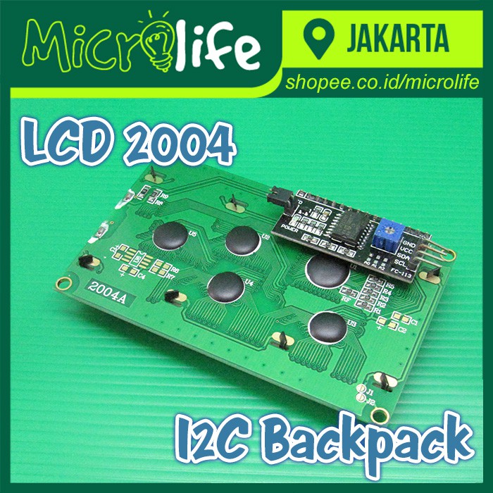 Green LCD Display 2004 20x4 20 x 4 Module With I2C Backpack