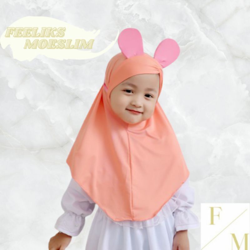 Hijab Anak Motif Kelinci / Hijab nyaman lucu murah kualitas PREMIUM