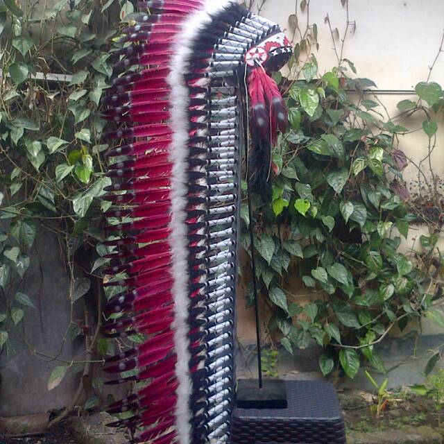 TOPI INDIAN LONG MERAH HITAM