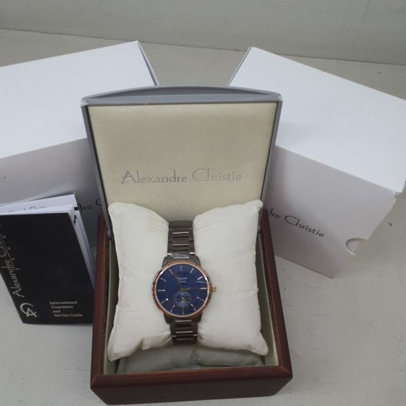 Jam Tangan Wanita Alexandre Christie AC8546LS AC 8546 LS AC8546 LS AC 8546LS Grey Rose Gold Blue