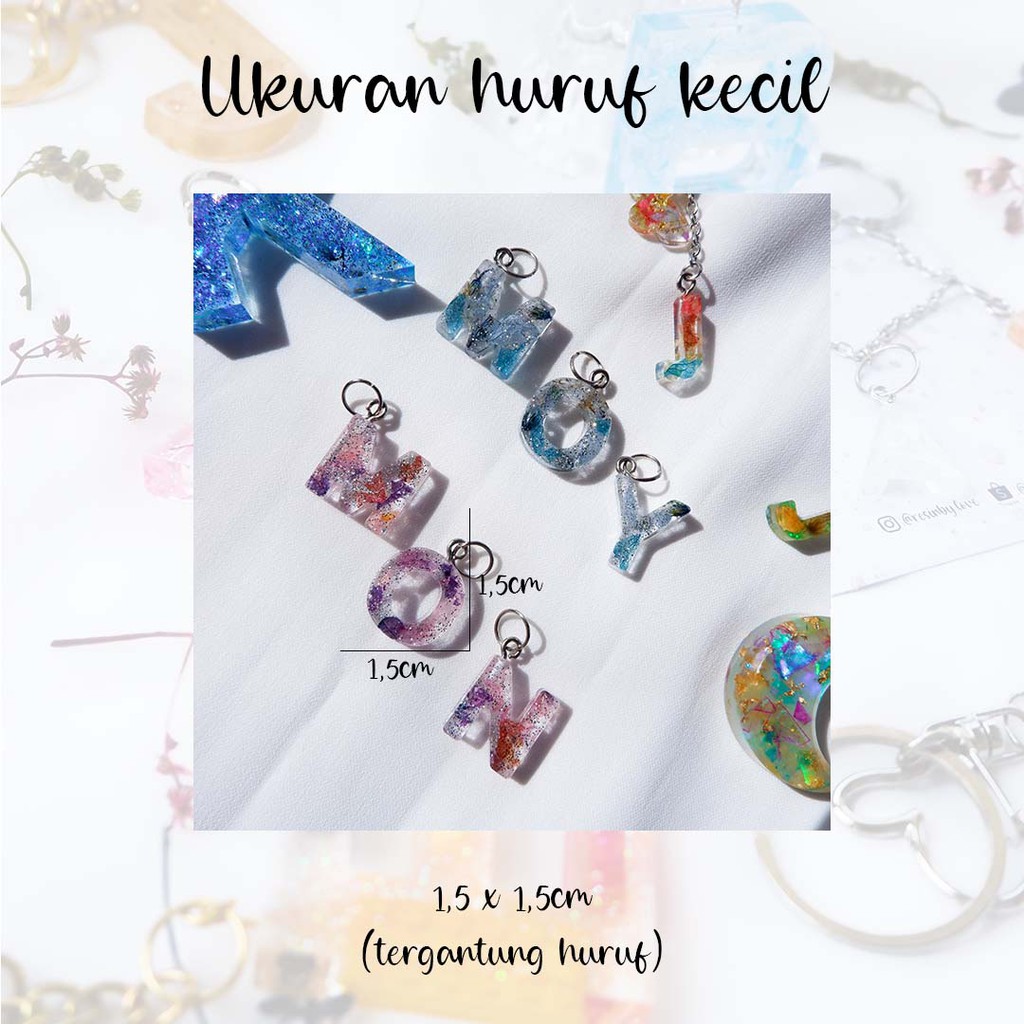 (1HURUF)CUSTOM MINI RESIN ALPHABET HURUF KECIL GANTUNGAN HP CUSTOM INITIALS PHONE/POUCH CHAIN