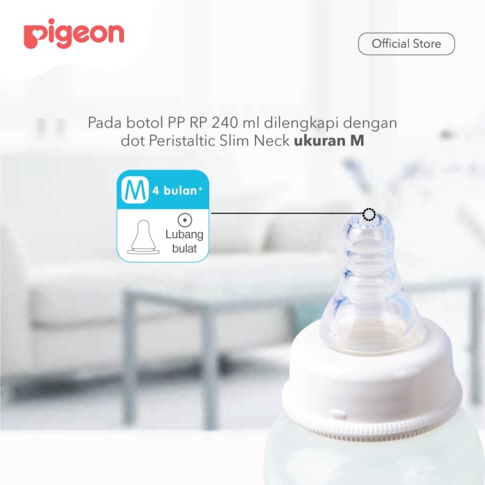 PIGEON BOTOL SUSU BAYI PP RP 240 ML JERAPAH WITH S-NIPPLE SIZE M