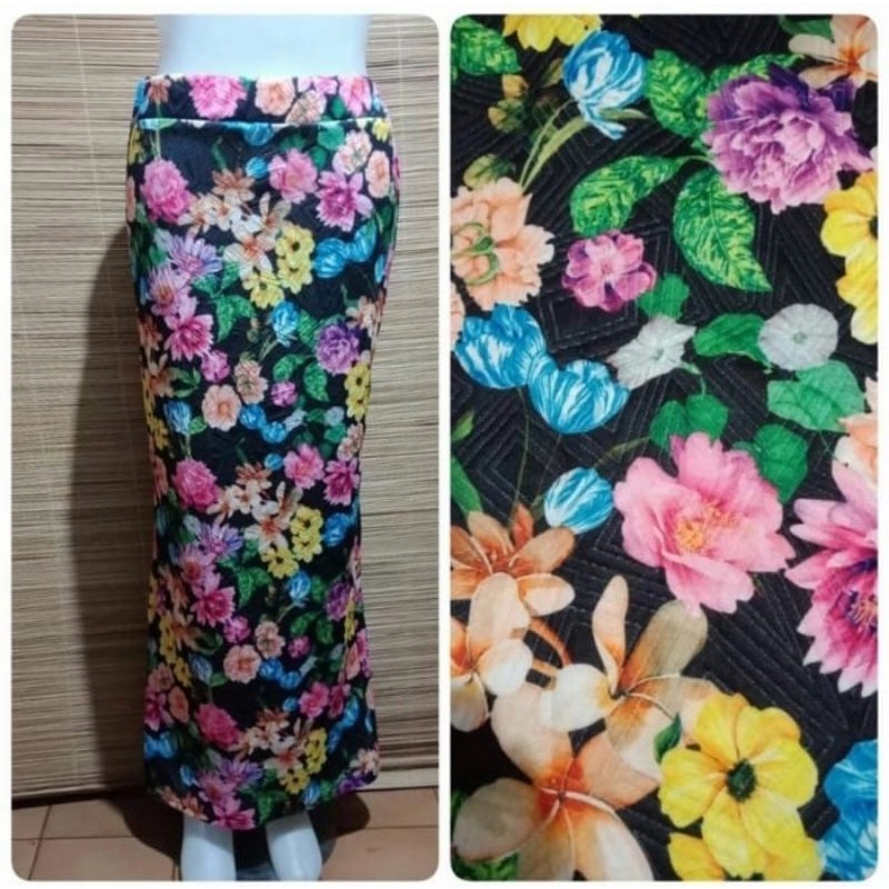 Rok span kaos bunga premium