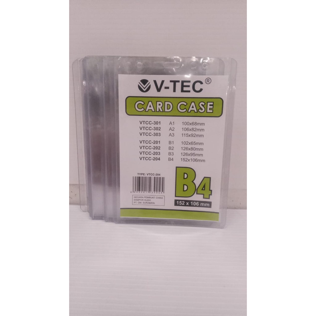 

Tempat Id Card Case B4 / Plastik Kartu Nama / Name Tag / Plastik ID Card VTCC-204/B4/1PAK=20
