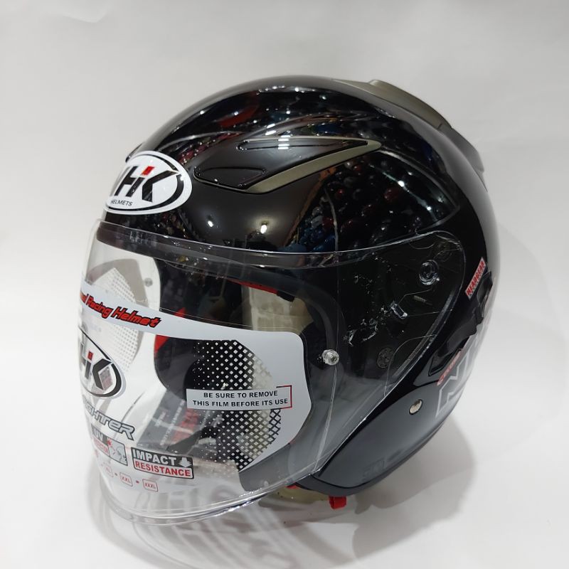 Helm NHK R1 Solid Hitam Gloss