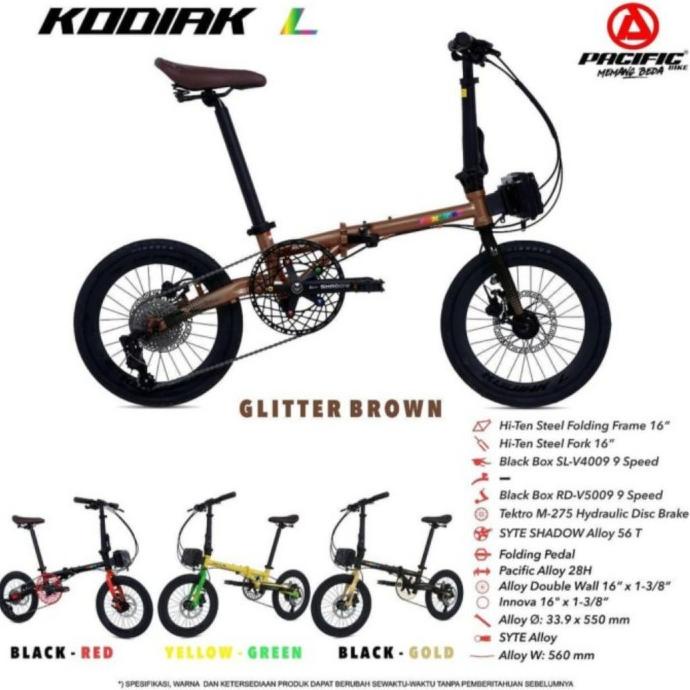 Sepeda Lipat Pacific kodiak L 16" 9 speed