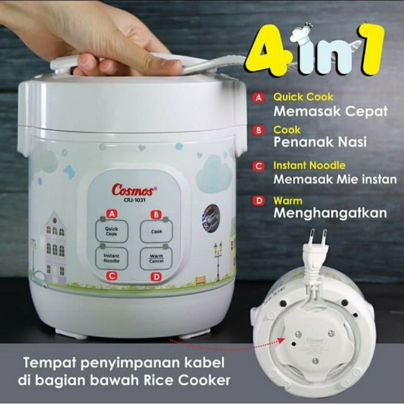 Cosmos Digital Rice Cooker Mini Kecil 4 in 1/Cosmos CRJ1031