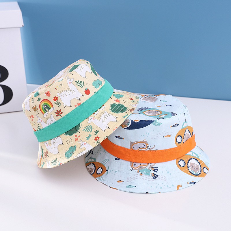 BUCKET HAT IMPOR TOPI RIMBA ANAK PEREMPUAN / LAKI 1-4 TAHUN MOTIF PANTAI HUTAN PANCING DENGAN TALI