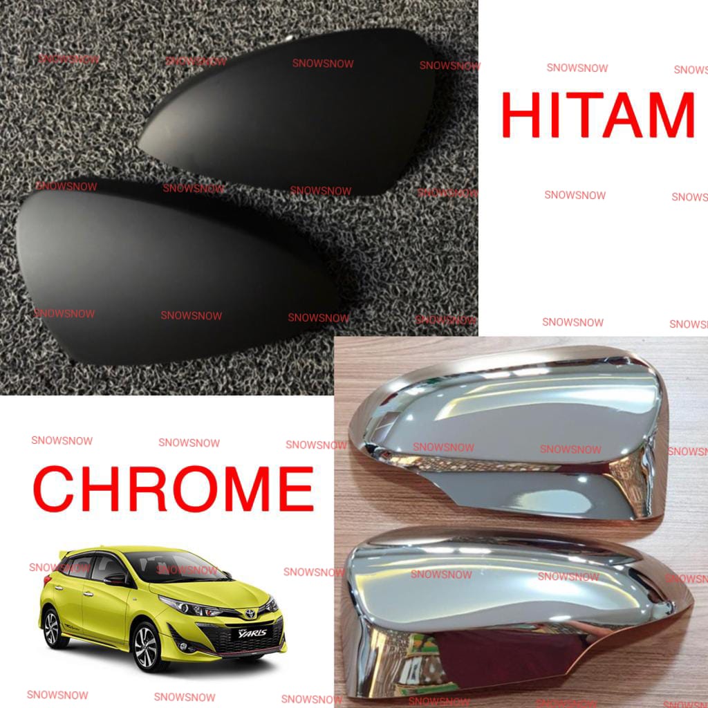 Cover Spion New Yaris 2014 2017 2018 2020 2022 2023 UP GR SPORT Hitam Chrome