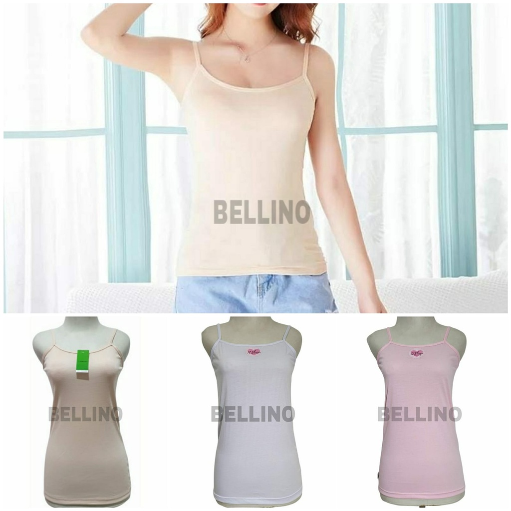 Tanktop Tali Kecil Singlet Dalaman Wanita Murah Allsize Bahan Kaos Adem Emily / Tangtop Tank top Tentop Tengtop