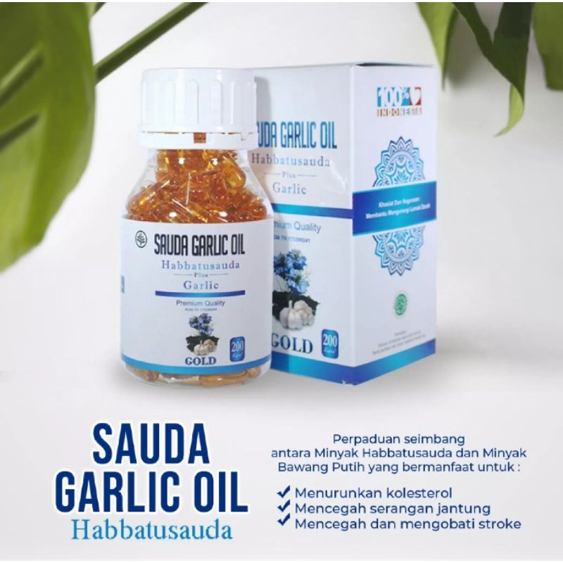 Sauda Garlic Oil 200 kapsul | Kapsul Minyak Habbatussauda plus Garlic Oil Anti Kolesterol
