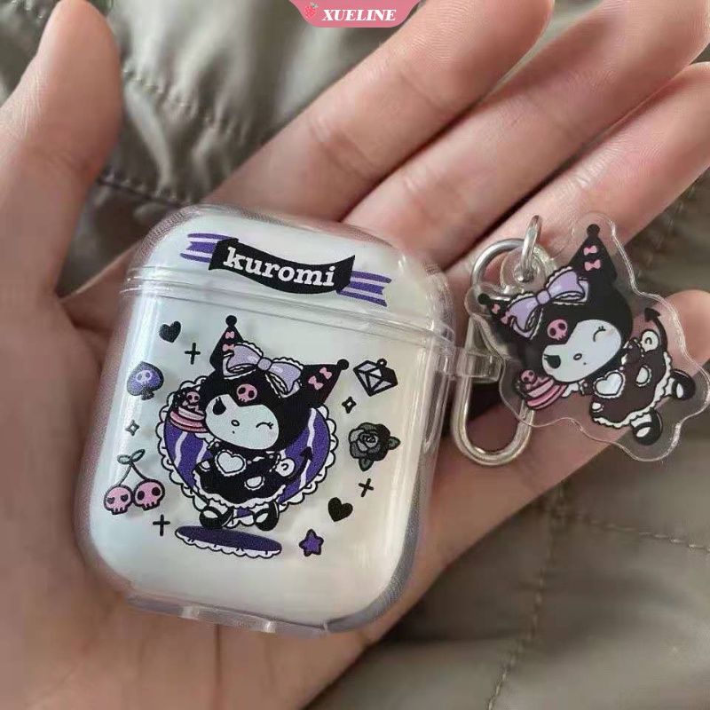 Kuromi Casing Silikon Pelindung Apple AirPods 1 2 Pro Gambar Kartun Warna Hitam