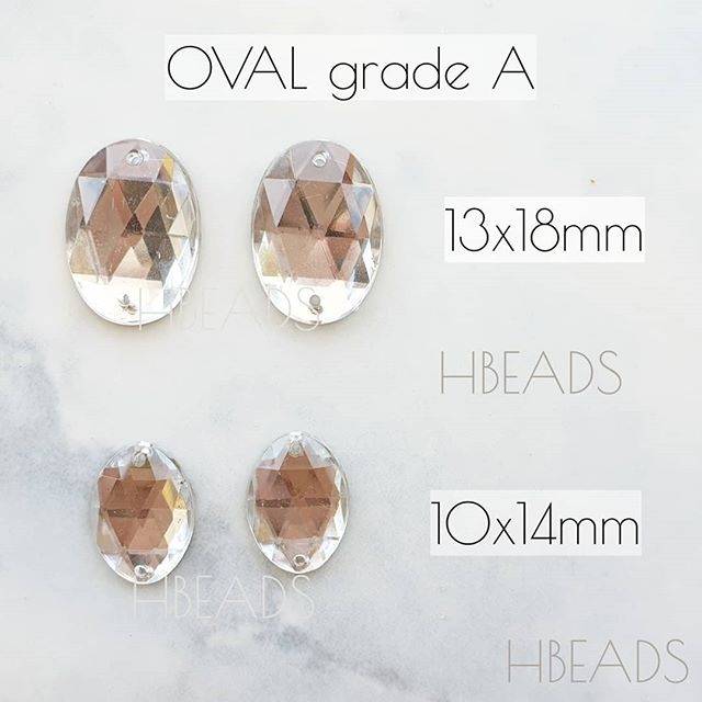 DA4 | 50pcs OVAL 13x18 , 10x14 TAIWAN GRADE A diamond kristal jahit DA409 / DA410