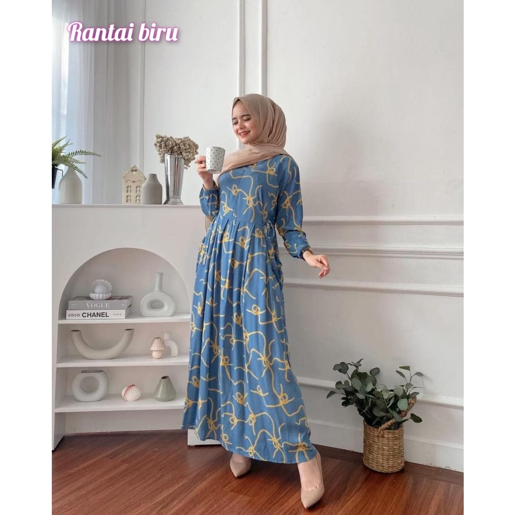 Gamis Milea hd.id - Gamis Rayon Viscose Busui Tali Samping Kanan Kiri / Coza Batik