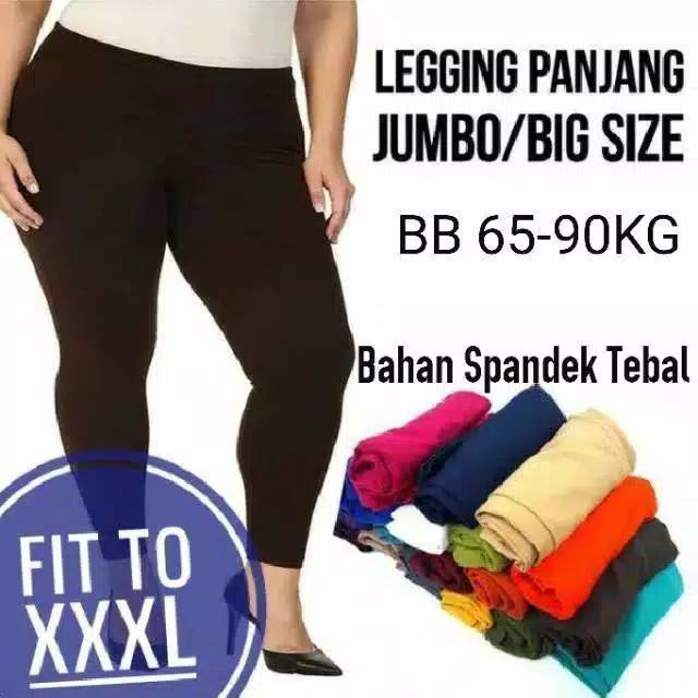 (DISKON TERMURAH) Legging Tebal Jumbo XXL - XXXL Premium Panjang / Celana Leging Dewasa Polos Jersey Spandek