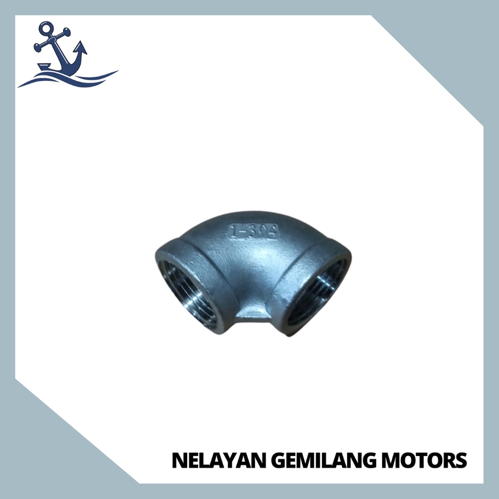 1" Inch Elbow Knee stainless steel Drat Dalam-dalam  Ukuran 1 Inch