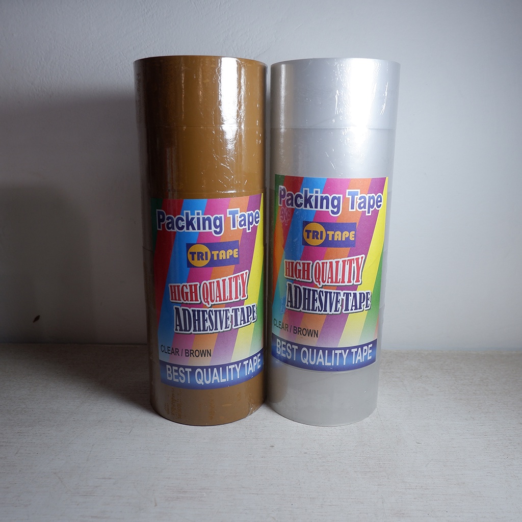 

Lakban Bening Cokelat Tebal 45mm 60 yard Murah Tri Tape