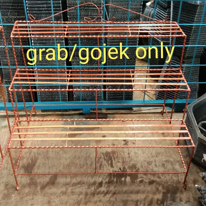 rak besi pot bunga susun 3. rak pot tanaman hias