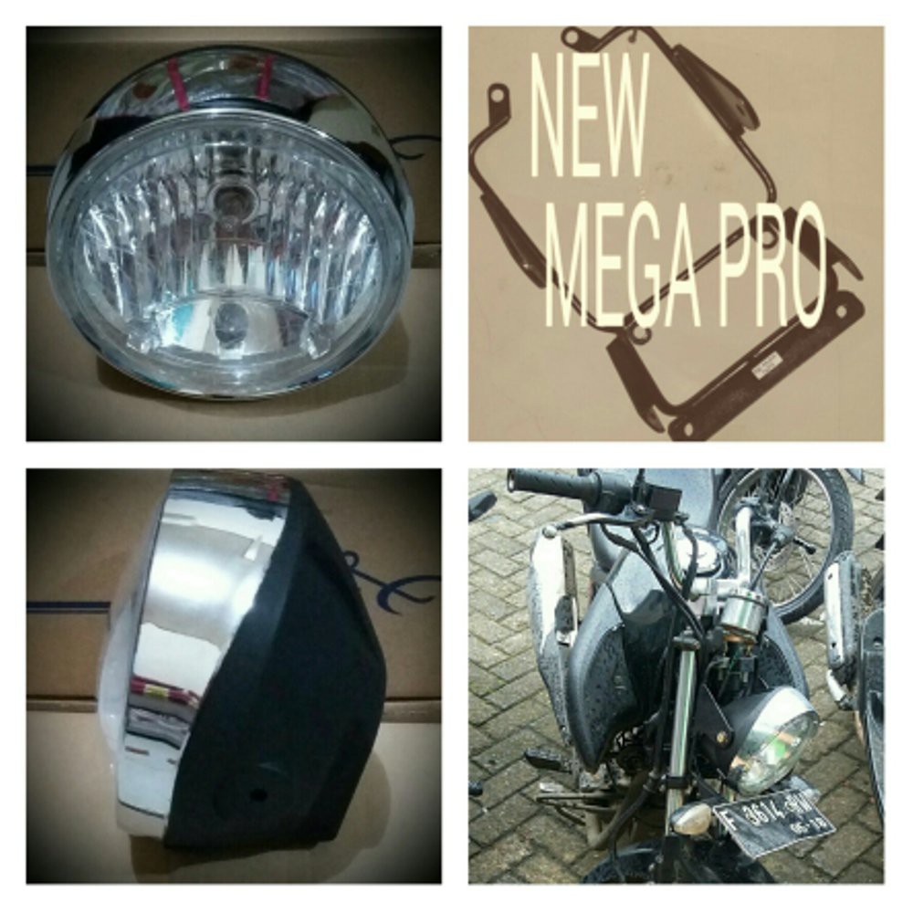 Jual breket Lampu pesek honda Megapro new + lampu std 7in Tirev Murah