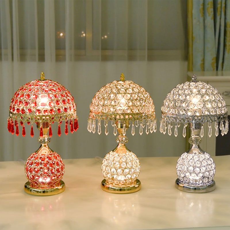 Lampu Meja Kristal Kamar Tidur Lampu Samping Tempat Tidur Lampu LED