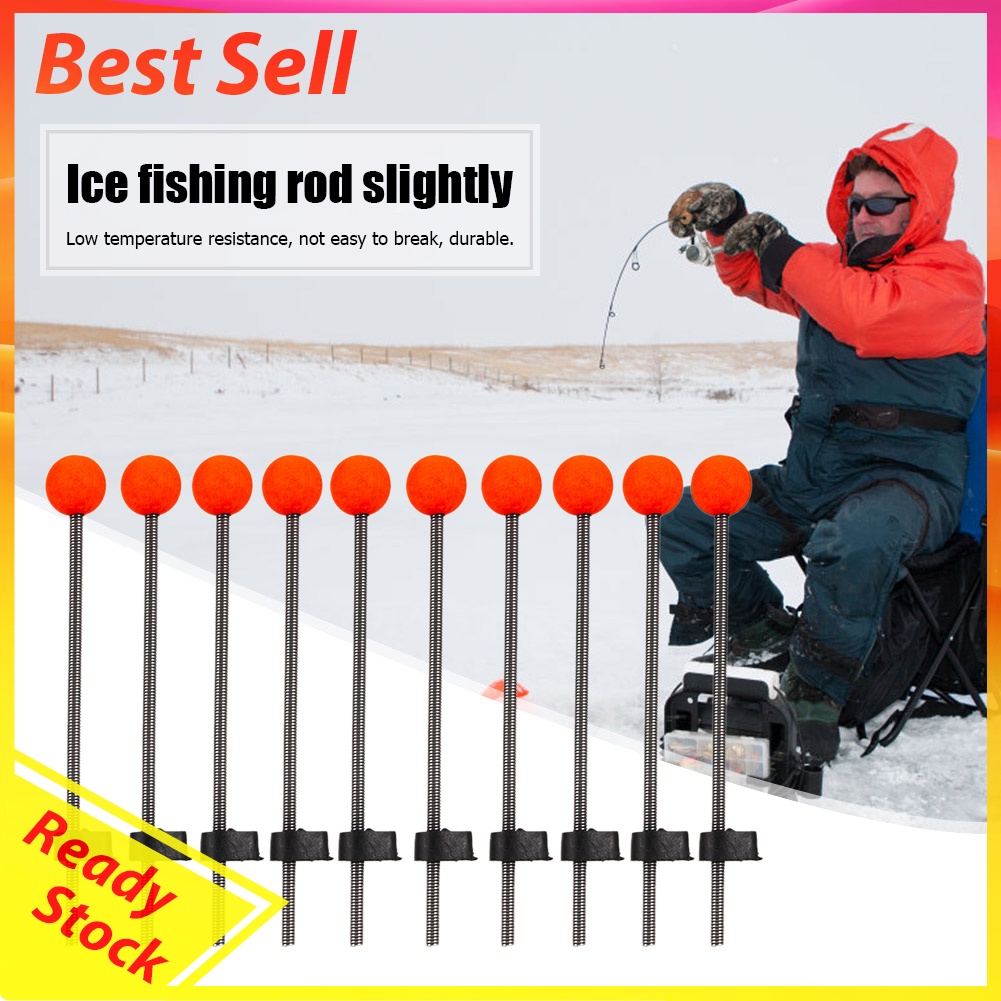 10pcs Ice Fishing Rod Spring Top Tip Winter Outdoor Fishing Pole Tackles