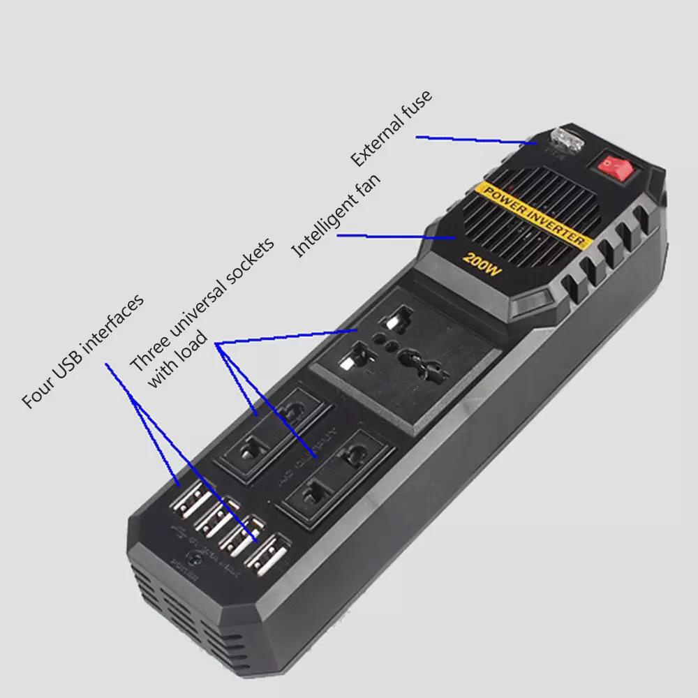 Power Inverter Mobil Adaptor Charger 200W 12V