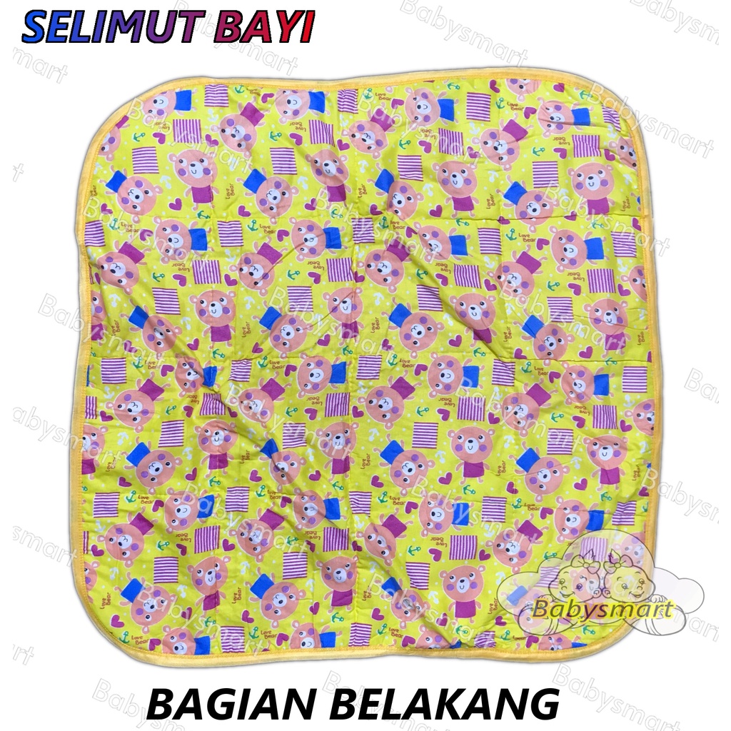 Babysmart - Selimut Bayi New Born Motif BEAR Ukuran 70 x 70 cm MORISKA / Selimut Topi / Double Flace