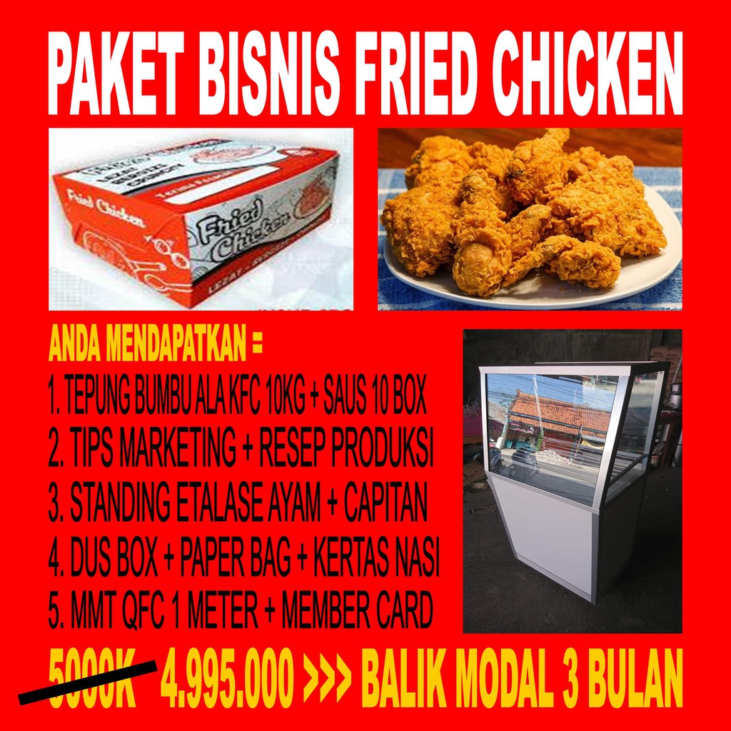 Franchise Gerobak Booth Etalase Alumunium QFC QAMPUNG FRIED CHICKEN | Siap Jualan Ayam Di Semarang