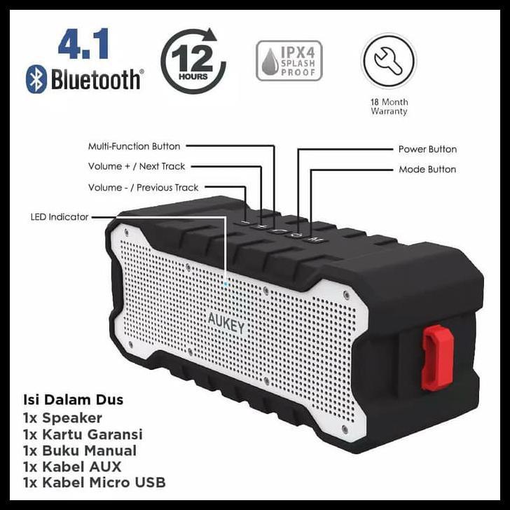 PRODUK MURAH SPEAKER AUKEY OUTDOOR 10W BLUETOOTH 4.1 WIRELESS - 500285 PRODUK LARIS