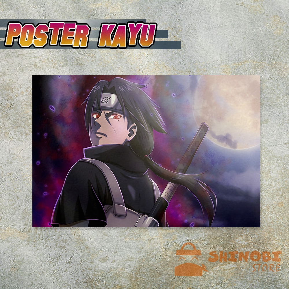 ITACHI UCHIHA Poster Kayu Hiasan Dinding Anime NARUTO BORUTO Dekorasi Ruangan