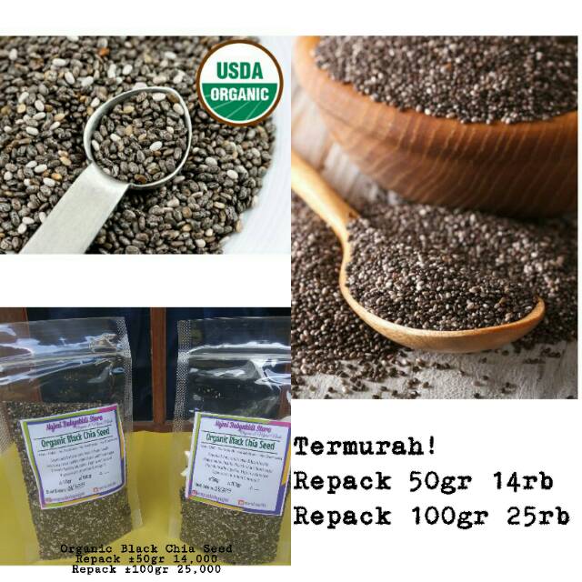 Organic / organik black biji chia seed seeds hitam