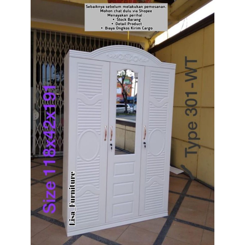 Lemari Besi Pakaian kaca|Lemari Besi Pakaian Sliding|Lemari besi pakaian 3 pintu|Lemari besi pakaian