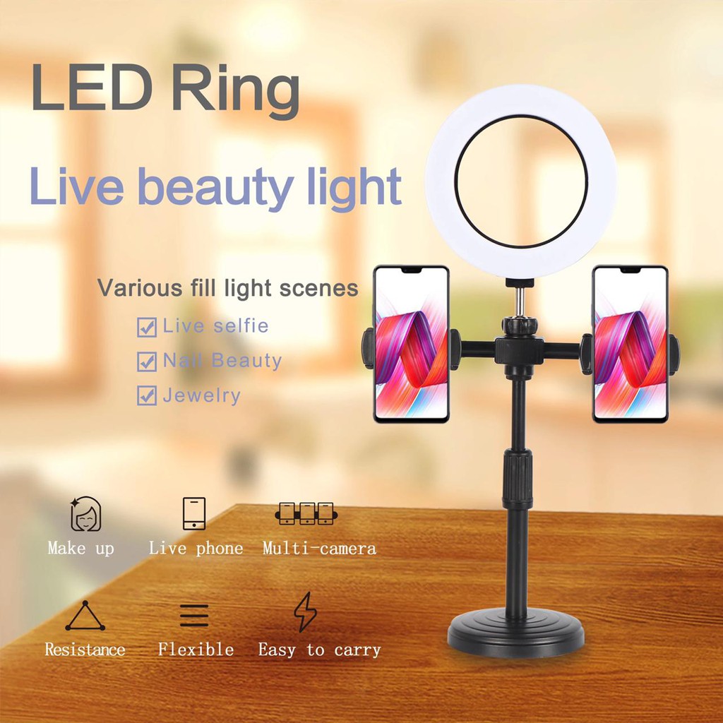 Ring Light  Fill LED 6Inch  CXB-160A Lampu Selfie With 2 holder H700p + Tripod 35 cm