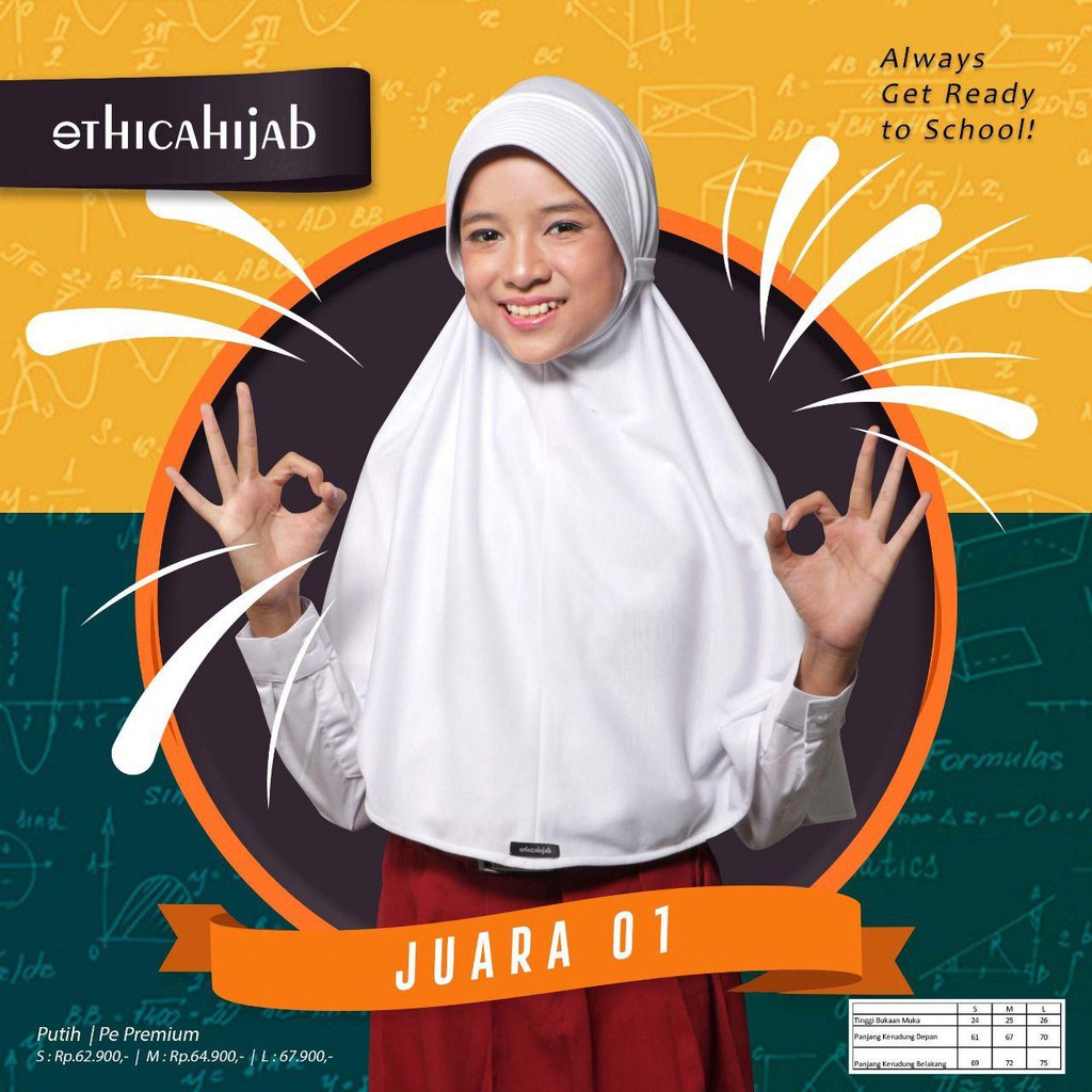 HIJAB INSTAN ETHICA  SEKOLAH JUARA PUTIH