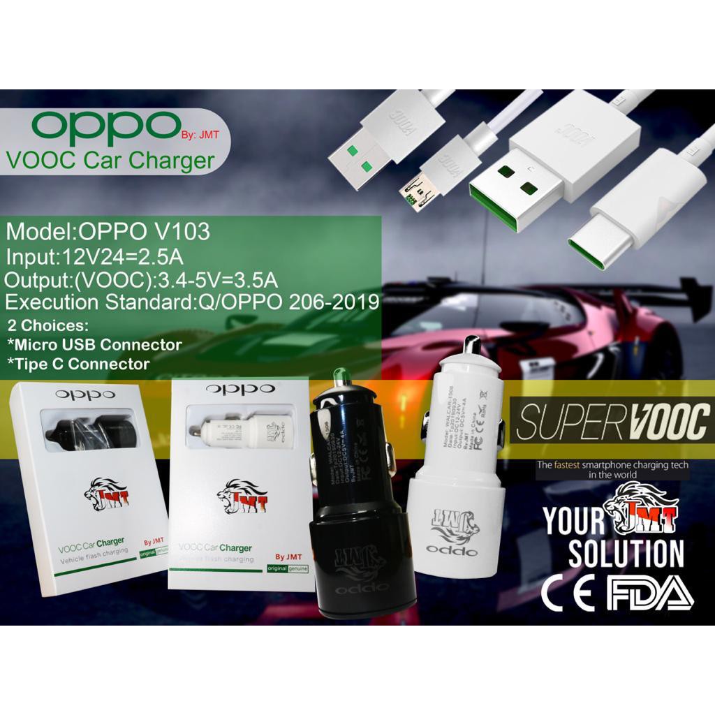 SAVER  ORIGINAL 100% JMT CAR CHARGER SUPPER VOOC BYJMT 4A(OPPO,VIVO)