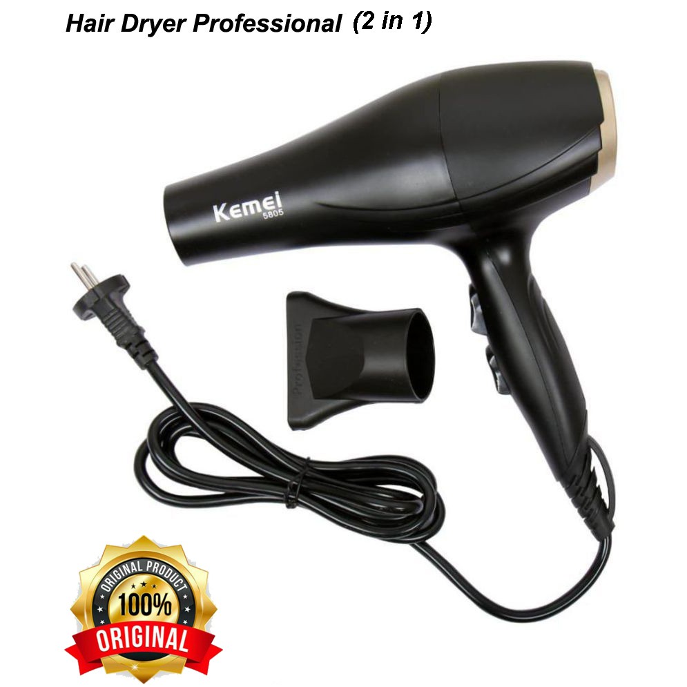 HAIR DRYER PENGERING RAMBUT PANAS DINGIN  2 in 1 HAIR DRYER PROFESIONAL 2 SPEED KEMEI