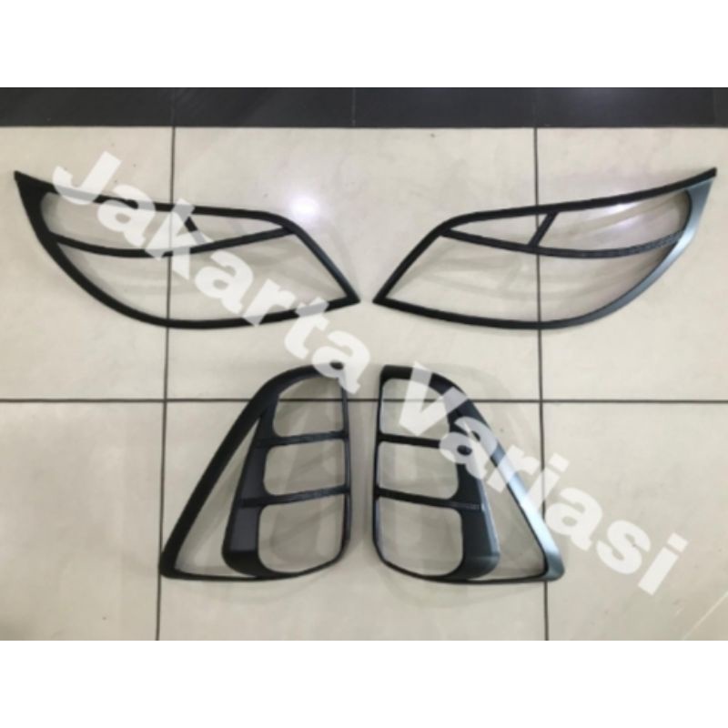 PAKET GARNISH LAMPU DEPAN BELAKANG RUSH 2012-2014 HITAM