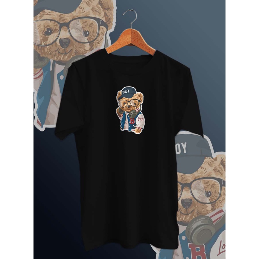 BAJU KAOS DISTRO PRIA BEAR ENJOY BAJU DISTRO KEKINIAN /KAOS PRIA/KAOS DISTRO/KAOS MURAH PRIA/UNISEX/COTTON COMBED 30s