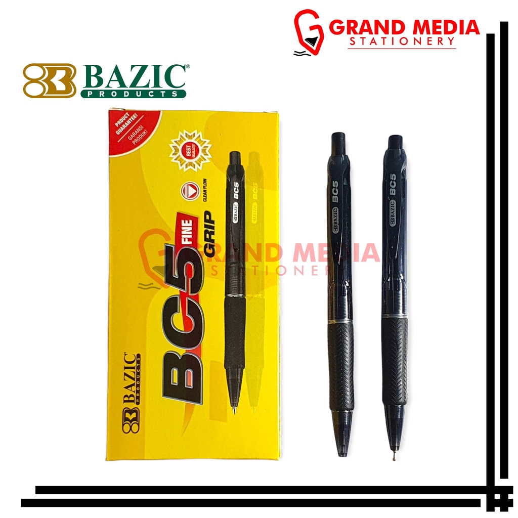 

[GRAND MEDIA] BALLPOINT / PENA / PULPEN BAZIC BC-5 HITAM / 1 PCS