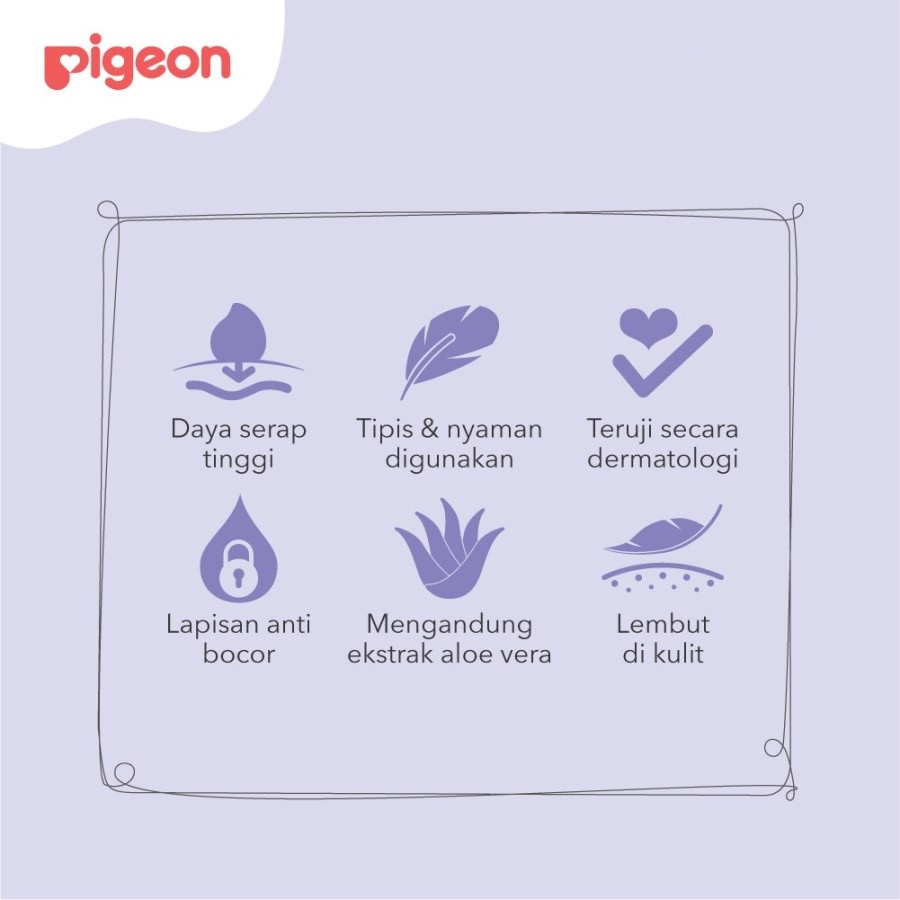 Pigeon Breast Pads Comfy Feel Isi 30pcs / 50pcs Penyerap Asi isi 30 / 50 pcs  Breast Pad Honeycomb WHS